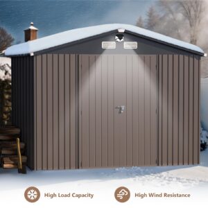 Benass Outdoor Storage Shed 10x12 FT,Metal Tool Sheds,Waterproof Outside Storage Shed with Lockable Doors & Air Vent,Storage Building for Backyard Garden