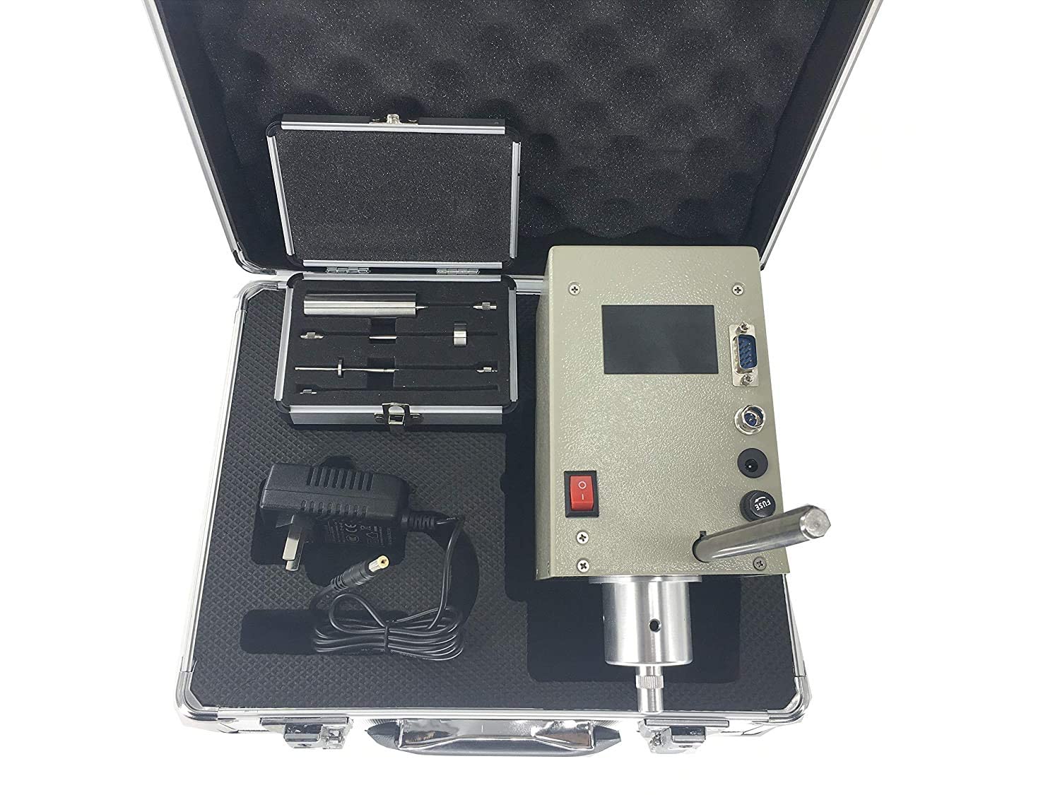 VTSYIQI Rotational Viscometer Liquid Viscosity Meter Digital Rotational Viscometer with Advanced Mechanical Design 1~100000mPa.s Accuracy ±1% 4 Viscosity Rotors Highlight LED Display