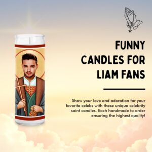 Liam Celebrity Prayer Candle - Celeb Saint Direction Candle - Novelty Votive Candles - Handmade in USA - Celeb Novelty Pop Music One Gift RIP