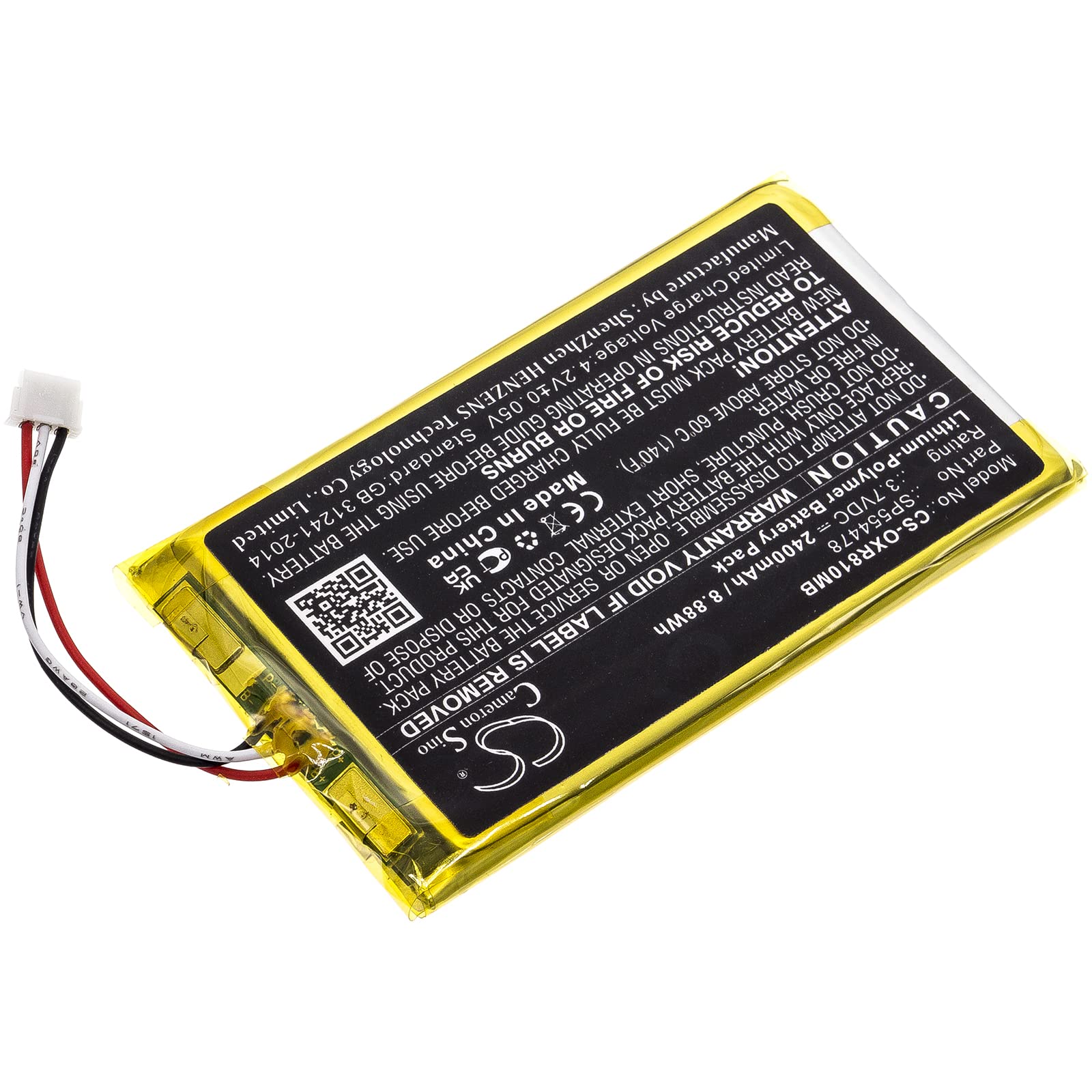 CS Replacement Battery for Infant Optics DXR-8 Pro SP554478 2400mAh / 8.88Wh Barcode Scanner