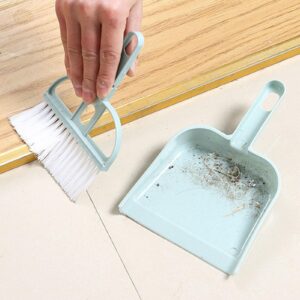 Small Broom and Dustpan Set, Portable Table Top Handheld Mini Dust Pan and Soft Bistle Brush Set, Multifunctional Practical Cleaning Tools for Table, Countertop, Keyboard