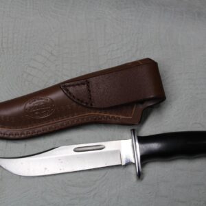 CARL THOMAS LEATHERS. Custom Leather Knife Sheath Made to Fits Buck 119 Knife, Fixed Blade Knife Holder, Light Brown, Sheath Only