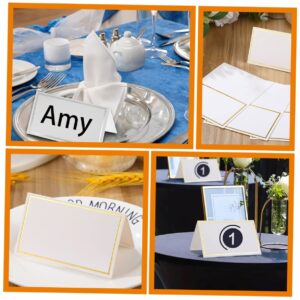 AUTSUPPL 100pcs Seat Card Place Cards for Wedding Dinner Place Cards Wedding Place Card Folded Place Cards Wedding Table Card Foldable Kitchen Table Party Reserved Cards Blank Cards Paper