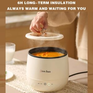 Multifunctional Mini Rice Cooker,1.8L Electric Pot, personal Ramen Cooker,hotpot pot electric, portable pot for Egg, Pasta, Soup, Porridge, Oatmeal with Temperature Control and Keep Warm Function