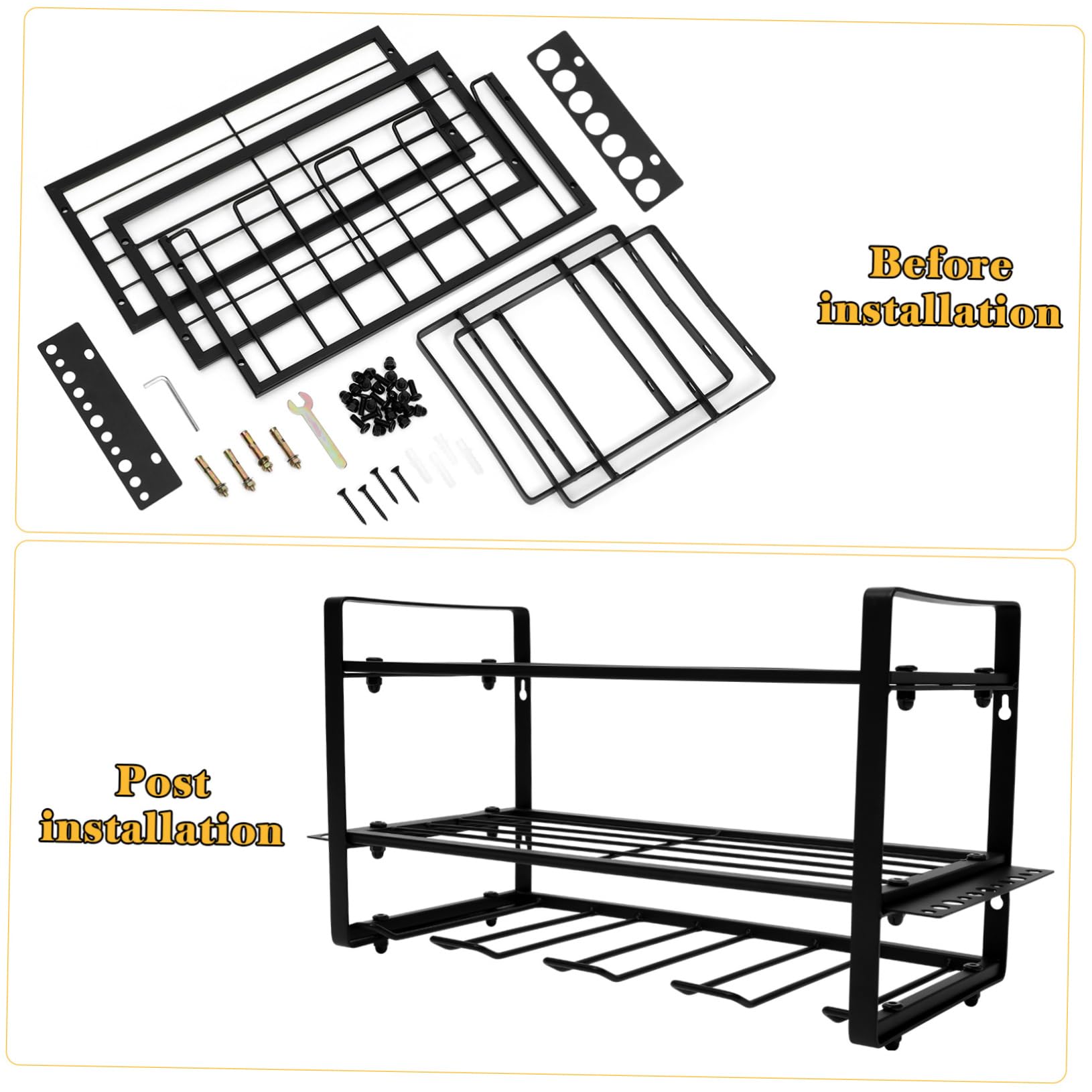 Hohopeti Drill Holder Storage Shelves Screwdriver Multifunctional Storage Rack Tool Room Supplies Garage Shelving Tools Shelves Tool Organizer and Storage Garage Tool Organizer Carbon Steel