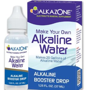 Alkazone Alkaline Water Drops, 1.25 fl oz, Makes 20 Gallons of Alkaline Water and PH Test Striips