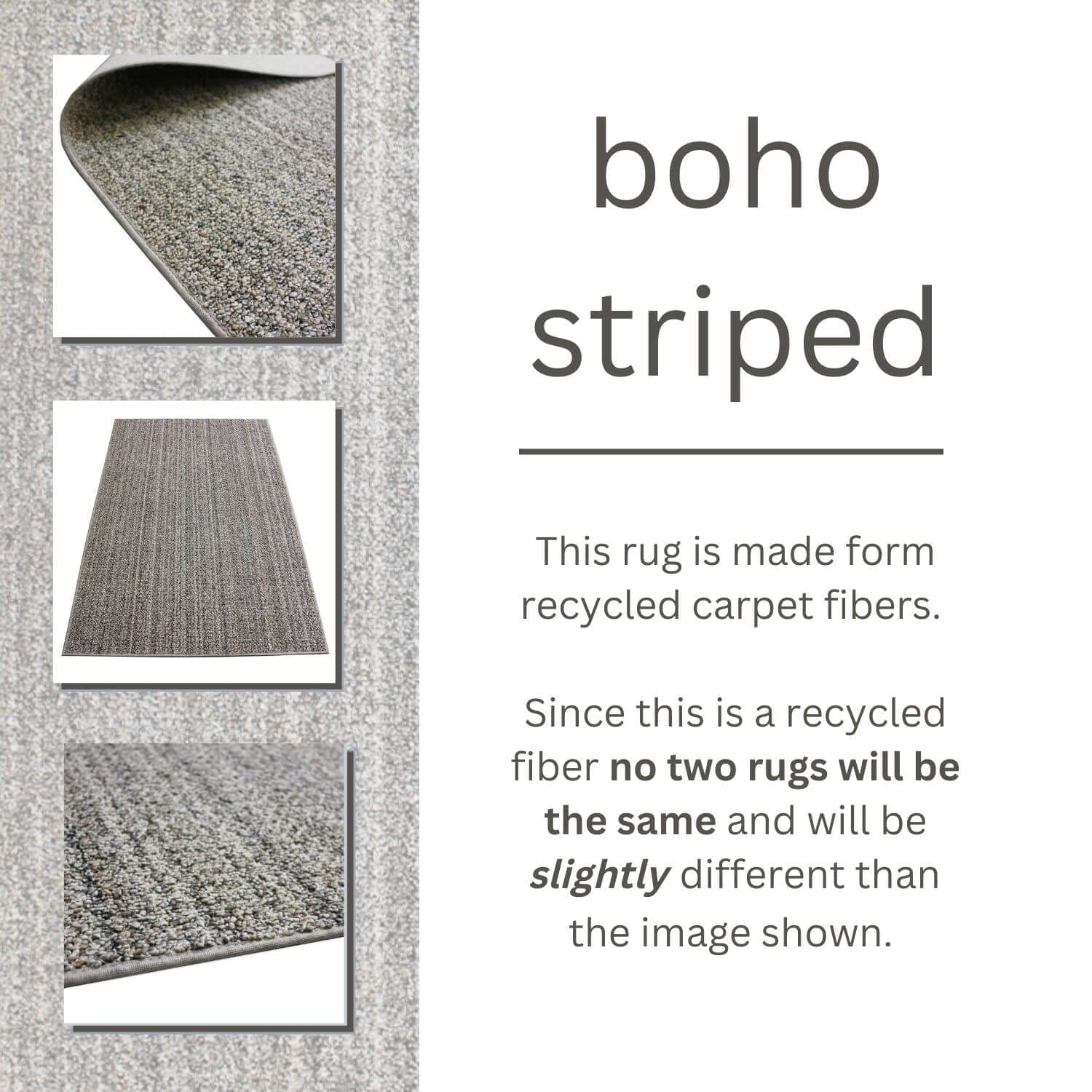 KOECKRITZ Boho Striped Beige Recycled Area Rug | Indoor Berber Loop Pile | Unique Washable Area Rug for Bedroom, Living Room, Kitchen, Office, Dorm & Dining Room | 6' x 9' Boho