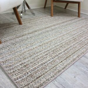 KOECKRITZ Boho Striped Beige Recycled Area Rug | Indoor Berber Loop Pile | Unique Washable Area Rug for Bedroom, Living Room, Kitchen, Office, Dorm & Dining Room | 6' x 9' Boho