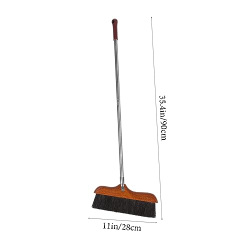 Horsetail Broom Household Cleaning Tools Brooms Flooring Industrial Broom Sweeping Brush Floor Wiper Scraper Long Handle Broom Stable Broom Stainless Steel Broom Wooden Outanaya