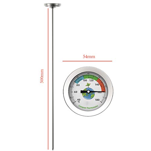 kobeIeen 50cm Stainless Steel Compost Soil Measuring Garden 40-180℉