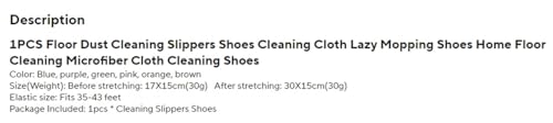 Gwroyx Cleaning Slippers Shoes Cloth Mopping Shoes Home Floor Washable Cleaning Microfiber Cloth(Blue)