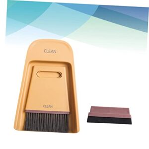 1 Set Cleaning Tools Dustpan Cage Cleaner Mini Cleaning Brush Keyboard Cleaner Brush Cleaning for Household Use Household Cleaning Supplies Desktop Cleaning Broom Yellow HAPINARY