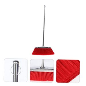 TOKIDNY Home Cleaning Supplies Handle Broom Cleaning Broom Office Cleaning Supplies Floor Broom Commercial Angle Broom Floor Sweeping Broom Floor Scrub Brush Home Broom Stainless Steel Red