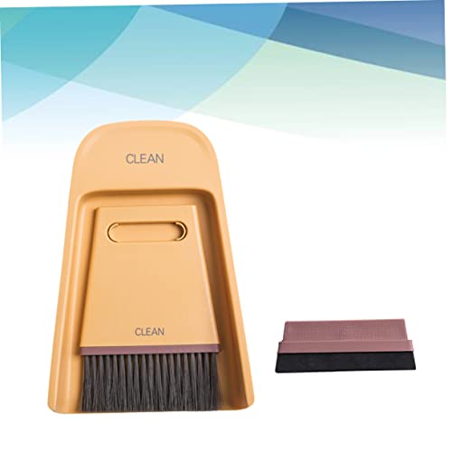 1 Set Cleaning Tools Dustpan Cage Cleaner Mini Cleaning Brush Keyboard Cleaner Brush Cleaning for Household Use Household Cleaning Supplies Desktop Cleaning Broom Yellow HAPINARY