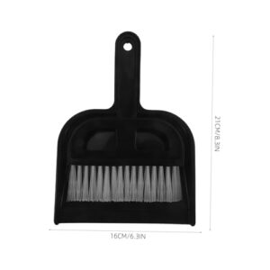 CONGARTENO 1 Set Broom Dustpan Set Brooms Car Automotive Detailing Brush Convenient Mini Broom and Dustpan Desk Cleaner Brush Small Cleaning Brush Dust Pan Cleaning Tool Plastic Black