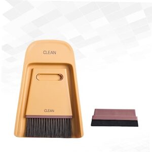 1 Set Cleaning Tools Dustpan Cage Cleaner Mini Cleaning Brush Keyboard Cleaner Brush Cleaning for Household Use Household Cleaning Supplies Desktop Cleaning Broom Yellow HAPINARY