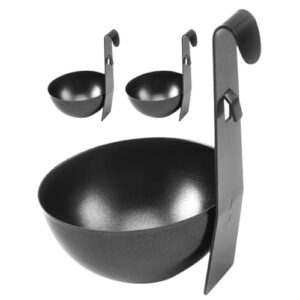 gririw 3pcs stainless steel egg cooker egg poacher egg poaching egg shaper for frying pan breakfast griddle egg holder for boiled eggs egg maker machine egg boiler for eggs egg cup black