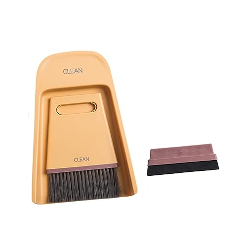 1 Set Cleaning Tools Dustpan Cage Cleaner Mini Cleaning Brush Keyboard Cleaner Brush Cleaning for Household Use Household Cleaning Supplies Desktop Cleaning Broom Yellow HAPINARY