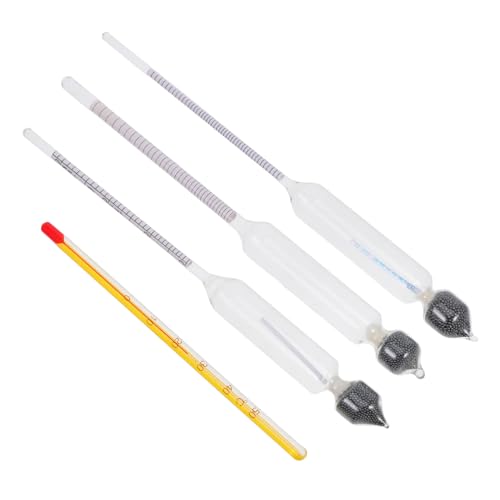 Hoement 3pcs Alcohol Meter Hydrometer Alcohol Tester for Alcohol Measuring Tools Thermometer Home Alcohol Test Alcohol Percentage Tester Wine Meter Wine Testing Meter Glass