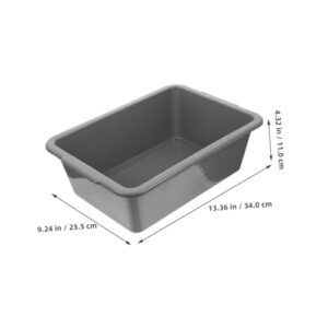 KOMBIUDA 3pcs Restaurant Bowl Storage Box Washing Basin Tub Dishwashing Tubs Dishpan Basin Tub Utility Tub Commercial Tote Tubs Meat Prep Tub Wash Basin Tub Storage Bins Bus Tub Grey Pp