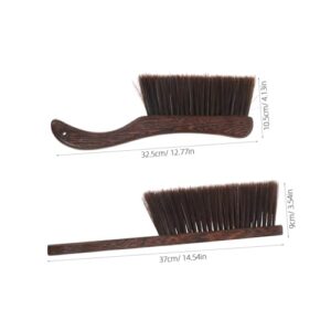 BUTIFULSIC 2pcs to Clean Brown Cleaning Brush Hand Whisk Broom Upholstery Brush