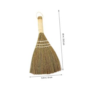 COLLBATH 4 Pcs Kitchen Cleaning Broom Chinese Broom Small Hand Broom Power Desktop Duster Mini Wicca Car Broom Supplies Wick Short Handle Broomstick Little Dirt Wide Broom Mop ﻿ Miscanthus