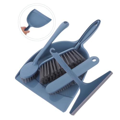 BUTIFULSIC 1 Set Mini Broom Set Small Cleanning Broom Crevice Cleaning Brush Whisk Broom Small Hand Broom Brush Keyboard Broom Table Broom Messes Dustpan Brooms Handheld Dust Pan The Pet Blue