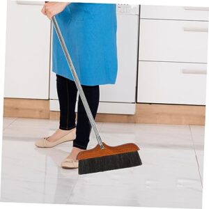 Horsetail Broom Household Cleaning Tools Brooms Flooring Industrial Broom Sweeping Brush Floor Wiper Scraper Long Handle Broom Stable Broom Stainless Steel Broom Wooden Outanaya