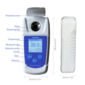 Portable Brix Reader Tester, 0‑55% Digital Brix Refractometer High Accuracy Brix Tester Meter for Fruit Juice Beverage Drinks Sugar Content Measuring