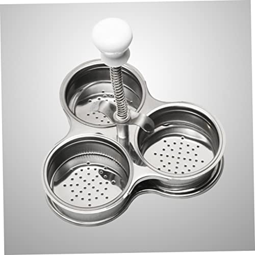 Hoement 2 Pcs Egg Cooker Egg Steamer 2 Egg Poacher Insert Egg Holder Cup Egg Poacher Pan Steamed Egg Cup Egg Boiler Cooker Microwave Egg Boiler Egg Poached Cup Egg Yolk Separator Silver