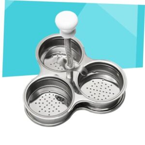 Hoement 2 Pcs Egg Cooker Egg Steamer 2 Egg Poacher Insert Egg Holder Cup Egg Poacher Pan Steamed Egg Cup Egg Boiler Cooker Microwave Egg Boiler Egg Poached Cup Egg Yolk Separator Silver