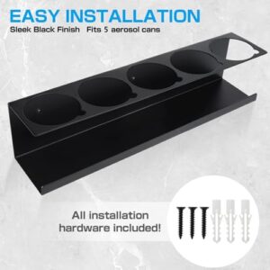 Spray Can Organizer Can Holder, 5 Can Holes Shelf Steel Spray Can Rack Organizer, Paint Bottle Storage Rack, Wall Mount Spray Paint Storage Fit For Garage And