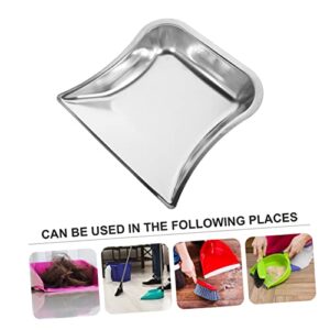 HOMOCONO 2pcs Desktop Dustpan Commercial Jumbo Dustpan Handheld Scooper Practical Cleaning Shovel Foam and Dustpan Debris Cleaning Tool Dustpans Portable Trash Shovel Stainless Steel Silver