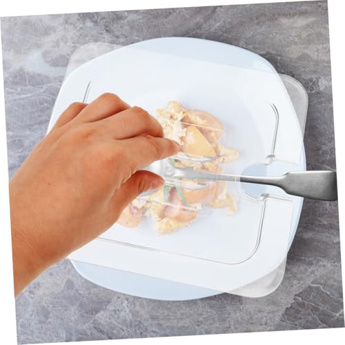 Hoement 4pcs Dinner Plate Cover Universal Pan Cover Polycarbonate Food Pan Lids Polycarbonate Cover with Handle Pan Covers Hotel Food Pan Cover Steam Pan Cover Transparent Plastic