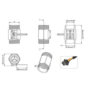 kobeIeen Water Meter Water Meter Industrial for Flowmeter 1 Inch Water