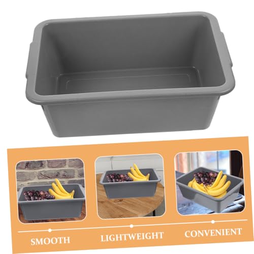 KOMBIUDA 3pcs Restaurant Bowl Storage Box Washing Basin Tub Dishwashing Tubs Dishpan Basin Tub Utility Tub Commercial Tote Tubs Meat Prep Tub Wash Basin Tub Storage Bins Bus Tub Grey Pp