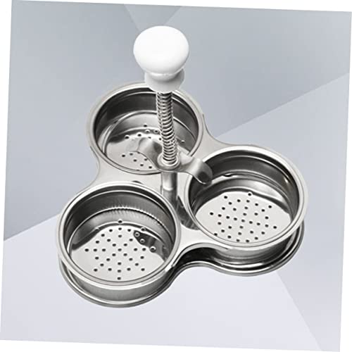 Hoement 2 Pcs Egg Cooker Egg Steamer 2 Egg Poacher Insert Egg Holder Cup Egg Poacher Pan Steamed Egg Cup Egg Boiler Cooker Microwave Egg Boiler Egg Poached Cup Egg Yolk Separator Silver