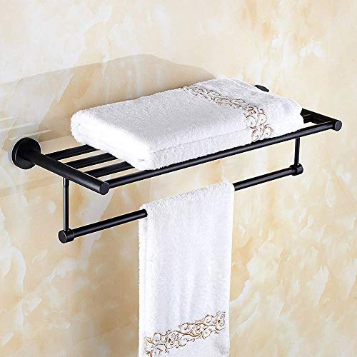 Towel Racks, Towel Rack Bathroom Shelf European Rack Stainless Steel Double Towel Rack Oil Rubbed Bronze Bath Towel Rack Shelf Wall Mounted Towel Rack Hotel Hardware Bathroom Accessories/50Cm/a