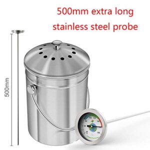 kobeIeen 50cm Stainless Steel Compost Soil Measuring Garden 40-180℉