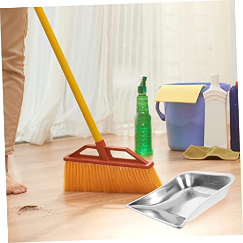 HOMOCONO 2pcs Desktop Dustpan Commercial Jumbo Dustpan Handheld Scooper Practical Cleaning Shovel Foam and Dustpan Debris Cleaning Tool Dustpans Portable Trash Shovel Stainless Steel Silver