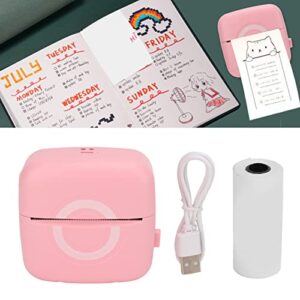 Masyrt Mini Thermal Printer, Portable Hand Sticker Printer, 200 DPI, USB Charging, Small Intelligent Error Printer, Pink