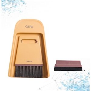 1 Set Cleaning Tools Dustpan Cage Cleaner Mini Cleaning Brush Keyboard Cleaner Brush Cleaning for Household Use Household Cleaning Supplies Desktop Cleaning Broom Yellow HAPINARY