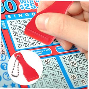 TOKIDNY 10pcs Scraper Ticket Scratcher Tool Ticker Scrapers Scratching Tools Scratch Off Tool for Tickets Ticket Scratchers Stickers Plastic Red