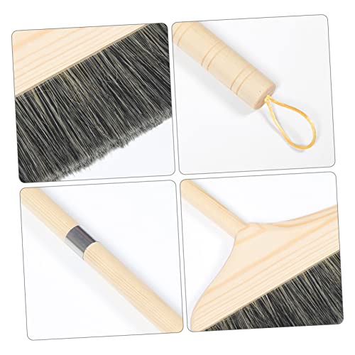 Outanaya Wooden Long Handle Broom Carpet Broom Patio Broom Telescoping Broom Fine Bristle Broom Outdoor Broom Hair Removal Broom Garbage Sweeping Broom Dust Brush Soft Broom Rv Bristle Hair