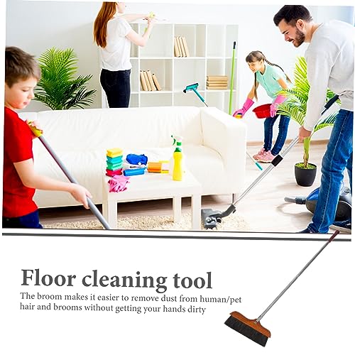 Horsetail Broom Household Cleaning Tools Brooms Flooring Industrial Broom Sweeping Brush Floor Wiper Scraper Long Handle Broom Stable Broom Stainless Steel Broom Wooden Outanaya