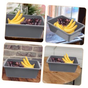 SOESFOUFU 3pcs Restaurant Bowl Storage Box Washing Basin Tub Dishpan Basin Tub Commercial Tote Tubs Wash Basin Tub Rectangle Utility Dish Tub Meat Prep Tub Utility Tub Storage Bins Grey Pp