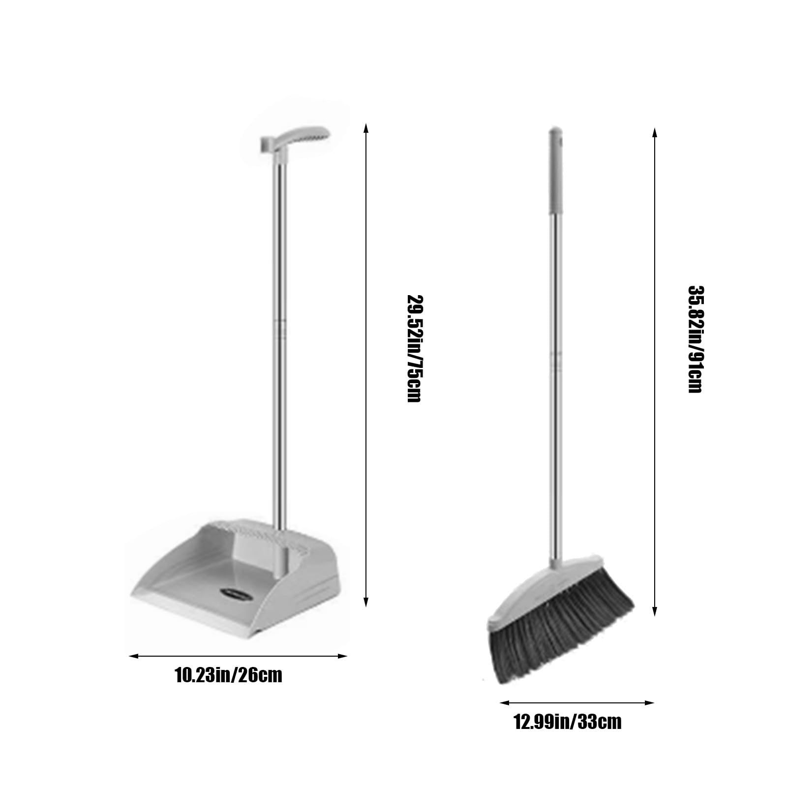 Broom and Dustpan Set, Standing Hand Broom for Home & Kitchen with Scraping Teeth, Buckle Type Broom with Dustpan Combo Set Outdoor Broom Household Cleaning Tool Apartment Home Essentials, Cute Stuff