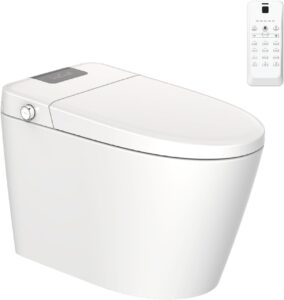 toilet smart toilet bidet combo ceramic white with foot sensor open cover/seat led display self-cleaning nozzle