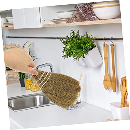 COLLBATH 4 Pcs Kitchen Cleaning Broom Chinese Broom Small Hand Broom Power Desktop Duster Mini Wicca Car Broom Supplies Wick Short Handle Broomstick Little Dirt Wide Broom Mop ﻿ Miscanthus