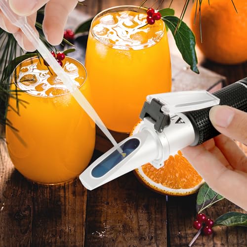 KTZCTPCA Brix Refractometer, Portable Refractometer Handheld, Digital Handheld Homebrewing Tool, Brix Measurement Tool, 0-32% Sugar Content Meter, Accurate Brix Meter for Measuring Sugar Content